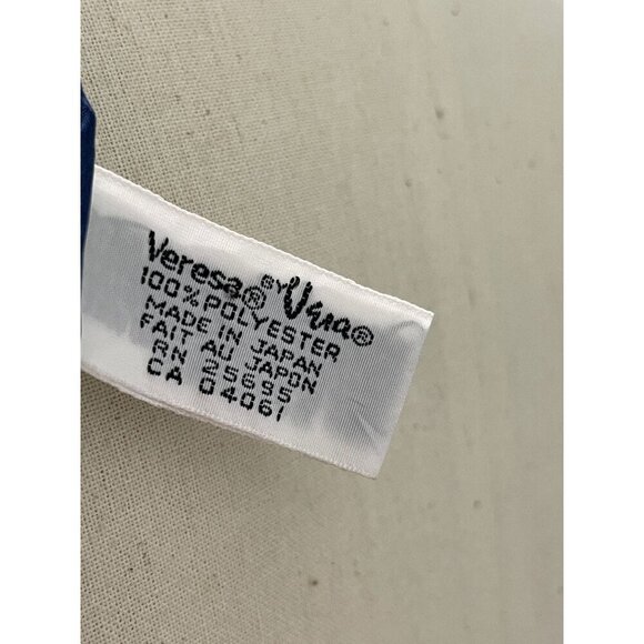 Vintage Veresa by Vera Neumann Red & Blue Striped Polyester Scarf Made In Japan - Picture 5 of 5